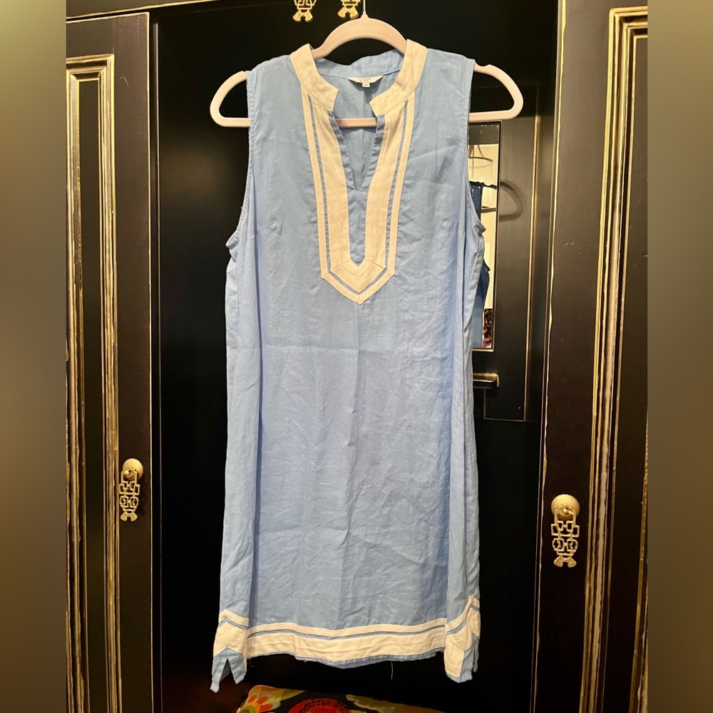 Crown & Ivy Blue Sky Sleeveless Kurta Linen Dress